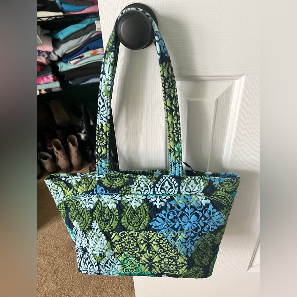 Vera Bradley Blue and Green Quilted Tote Bag